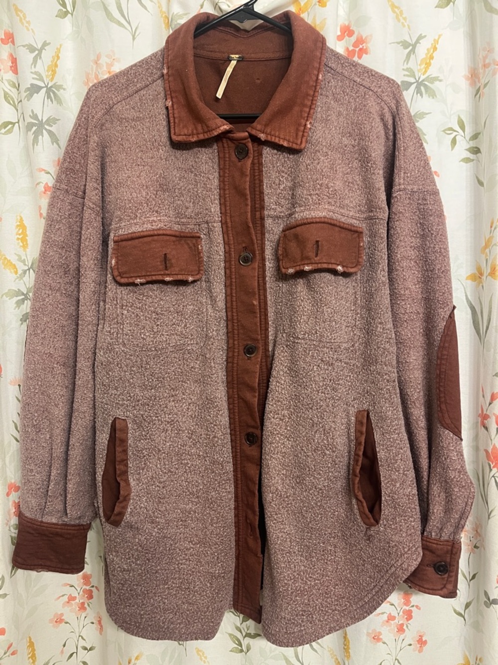 Free People Cozy Button Up Top in Brown - Size Small